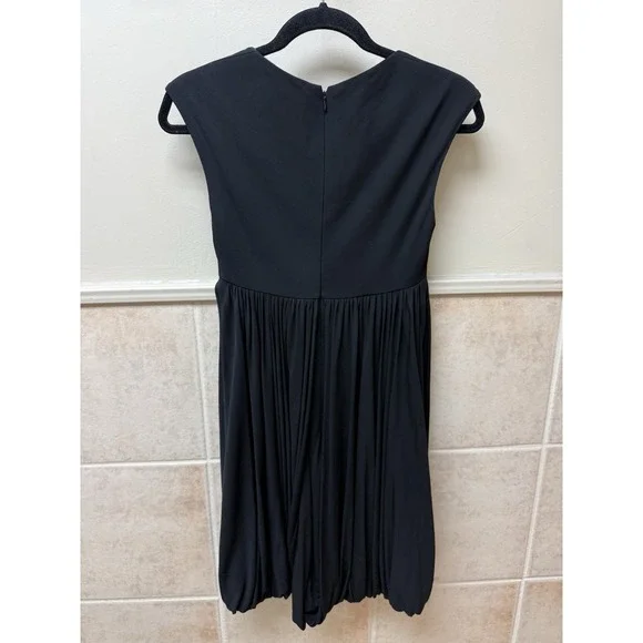Badgley Mischka Black Cowl Neck Cocktail Dress Bubble Hem Sleeveless Size 0 - Picture 9 of 13